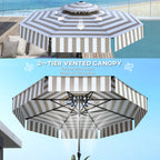 Outdoor Market Umbrella - 8.6 ft Patio Umbrella with Crank
