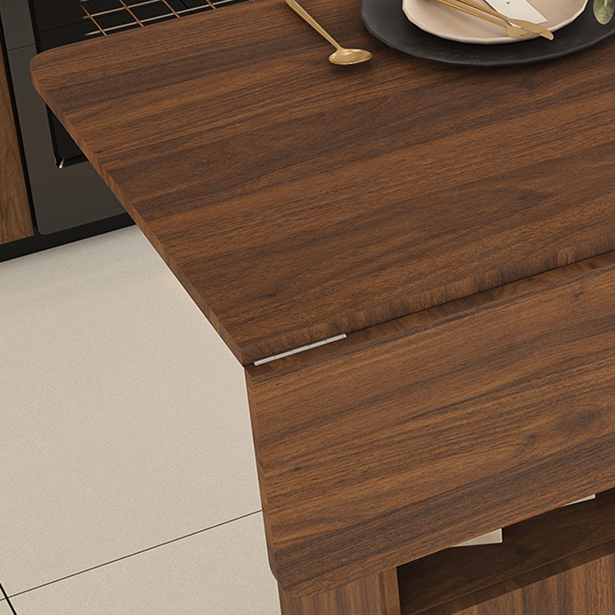 Multi-Functional Folding Table with Storage Shelves