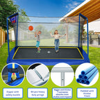 8x12FT Rectangular Trampoline with Basketball Board & Ladder