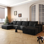 135" Cloud Sectional Sofa with 1 Ottoman