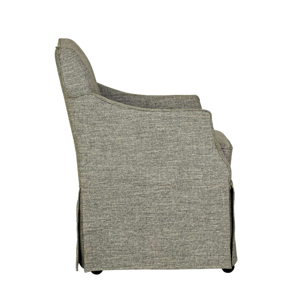 Upholstered Skirted Dining Arm Chair With Hidden Comfort