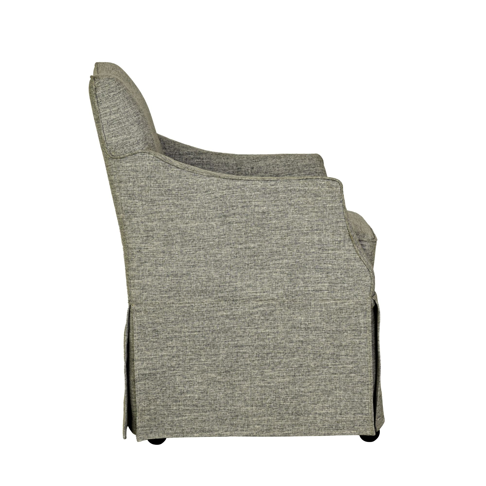 Upholstered Skirted Dining Arm Chair With Hidden Comfort