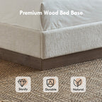 Hosford Upholstered Wingback Bed - California King - Oat Boucle