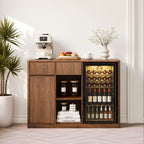 51" Fluted Bar Cabinet with Fridge Space