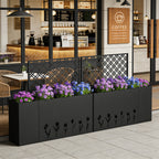 2-Piece Metal Planter Box with Trellis