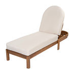 Patio Acacia Wood Chaise Lounge Chairs with Adjustable Backrest - Set of 2