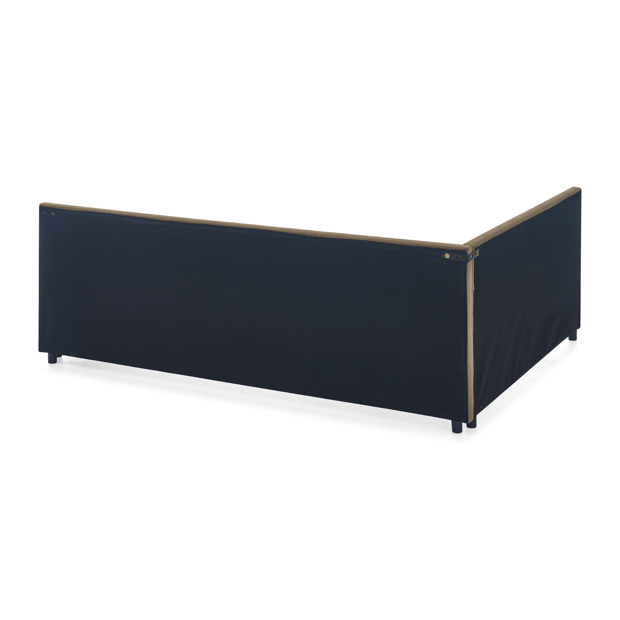 Queen Size Upholstered Tufted Bed Frame in Velvet Brown