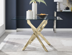 Modern Rectangular Glass Table in Golden Frame