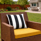 4 Pack Outdoor Pillow Covers - Black/White Striped