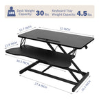 32 Inch Desk Converter, Height Adjustable Sit to Stand Riser