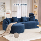 Compression Sponge L-Shape Sectional Sofa with Curved Chaise