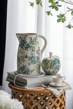 7.9x5.9x9.4" Floral Pitcher Vase