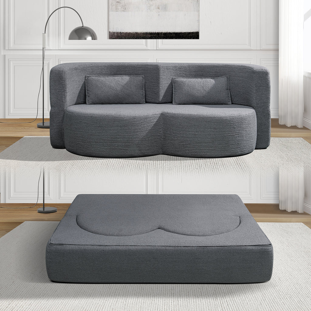 Folding Sofa Bed - Teddy Bear Fabric Sleeper
