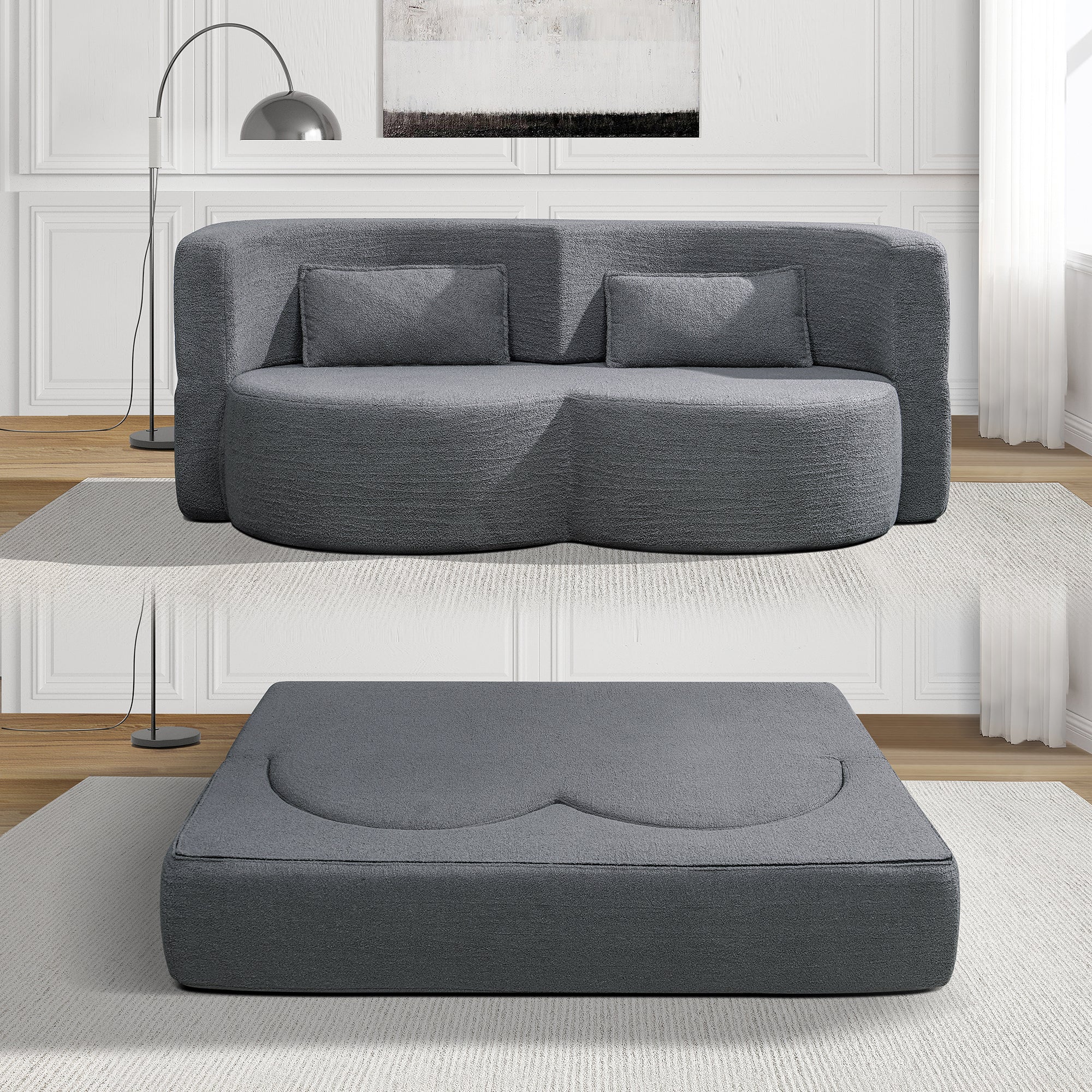 Folding Sofa Bed - Teddy Bear Fabric Sleeper