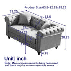 FX 63.5" Contemporary Design Chesterfield Sofa