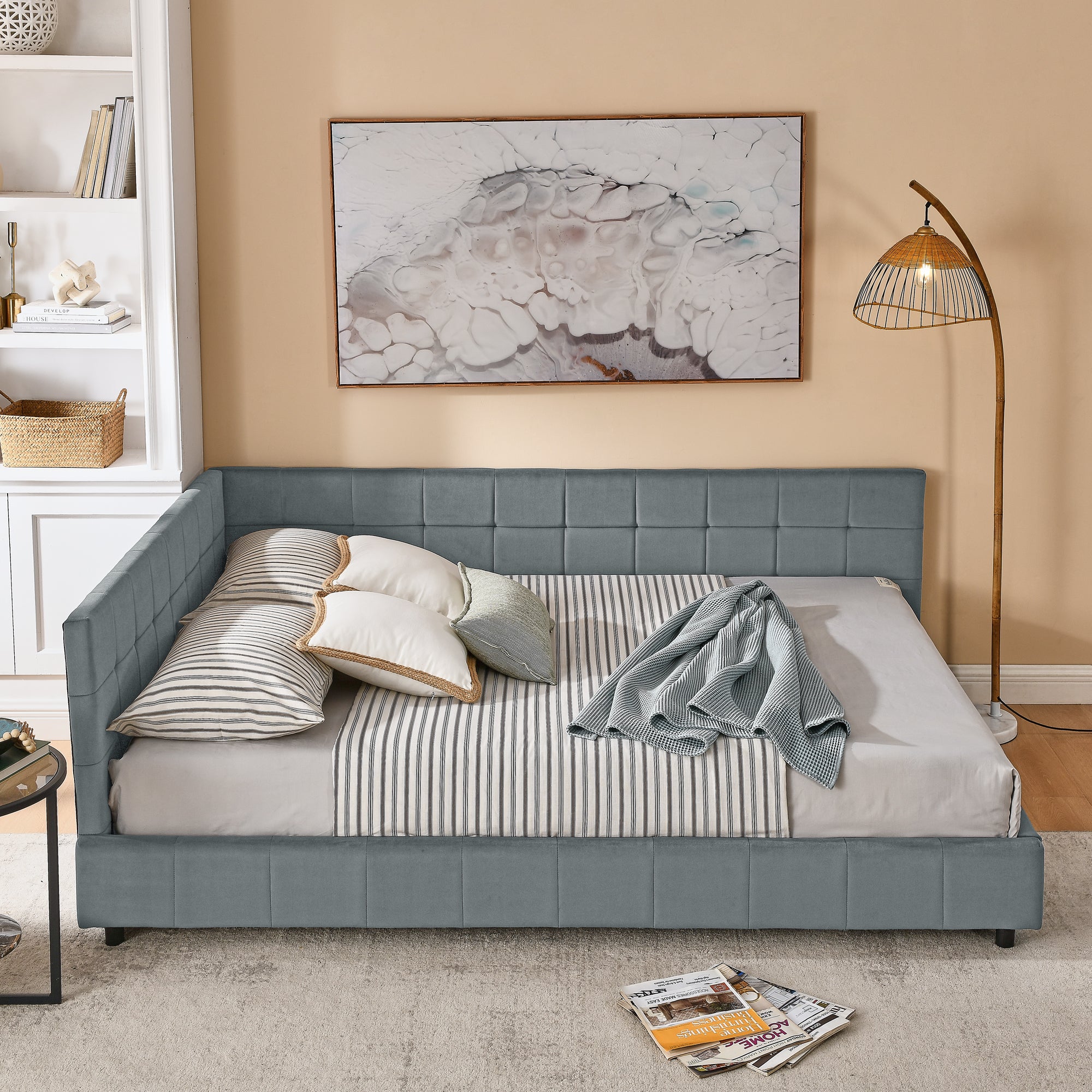 Queen Size Upholstered Tufted Bed Frame