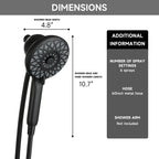 High Pressure Shower Heads 6 Spray Mode - Matte Black