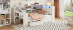 Wood Twin Size Platform Bed with Storage Shelves, Drawers, and LED