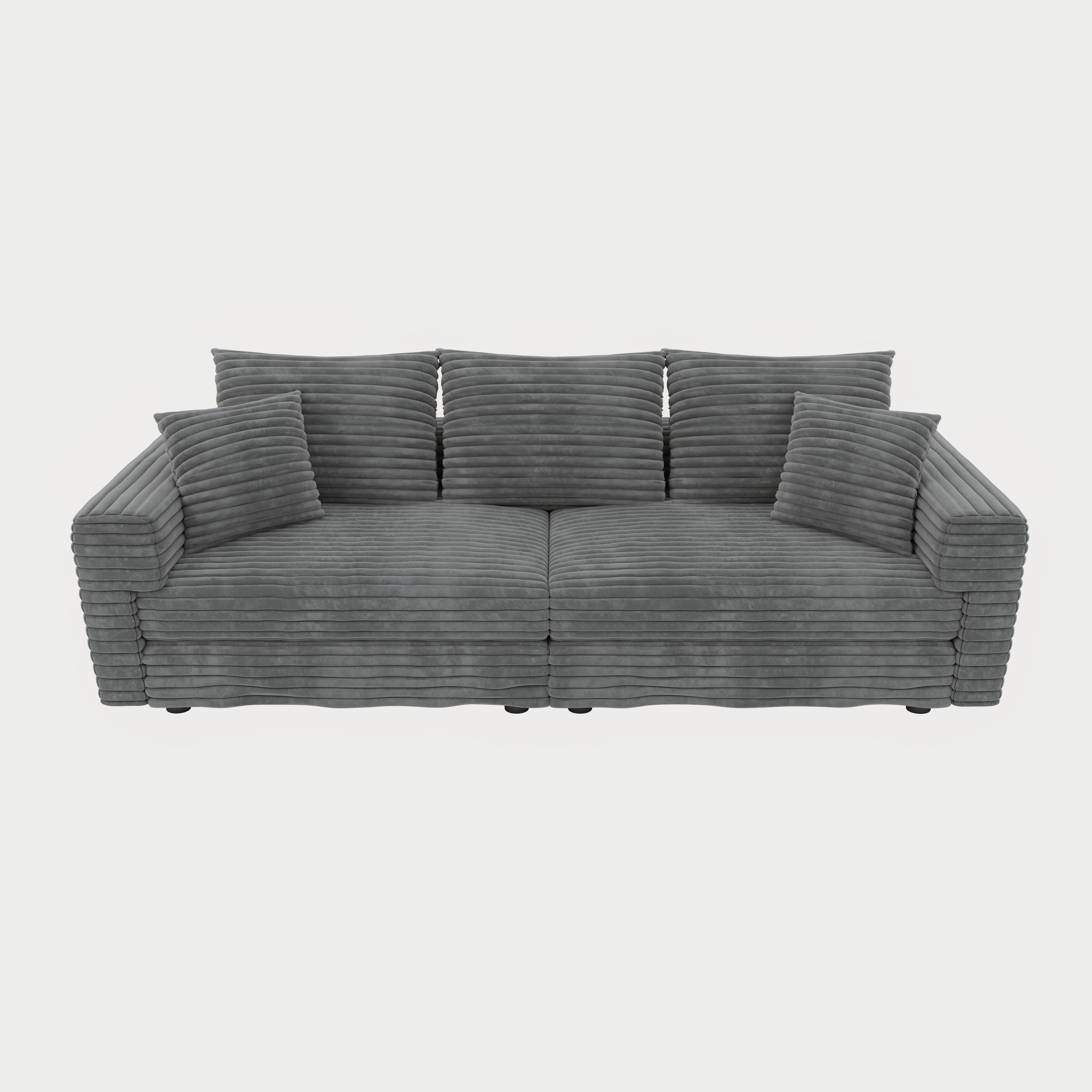 82.7" Plush Corduroy 3-Seat Sofa