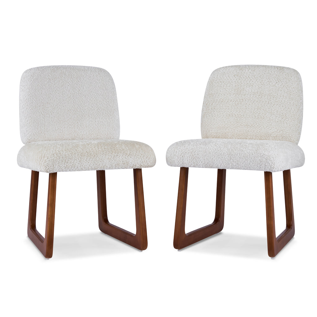 Dining Chair Set of 2, Plush Fabric Upholstered Dining Chairs