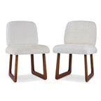 Dining Chair Set of 2, Plush Fabric Upholstered Dining Chairs