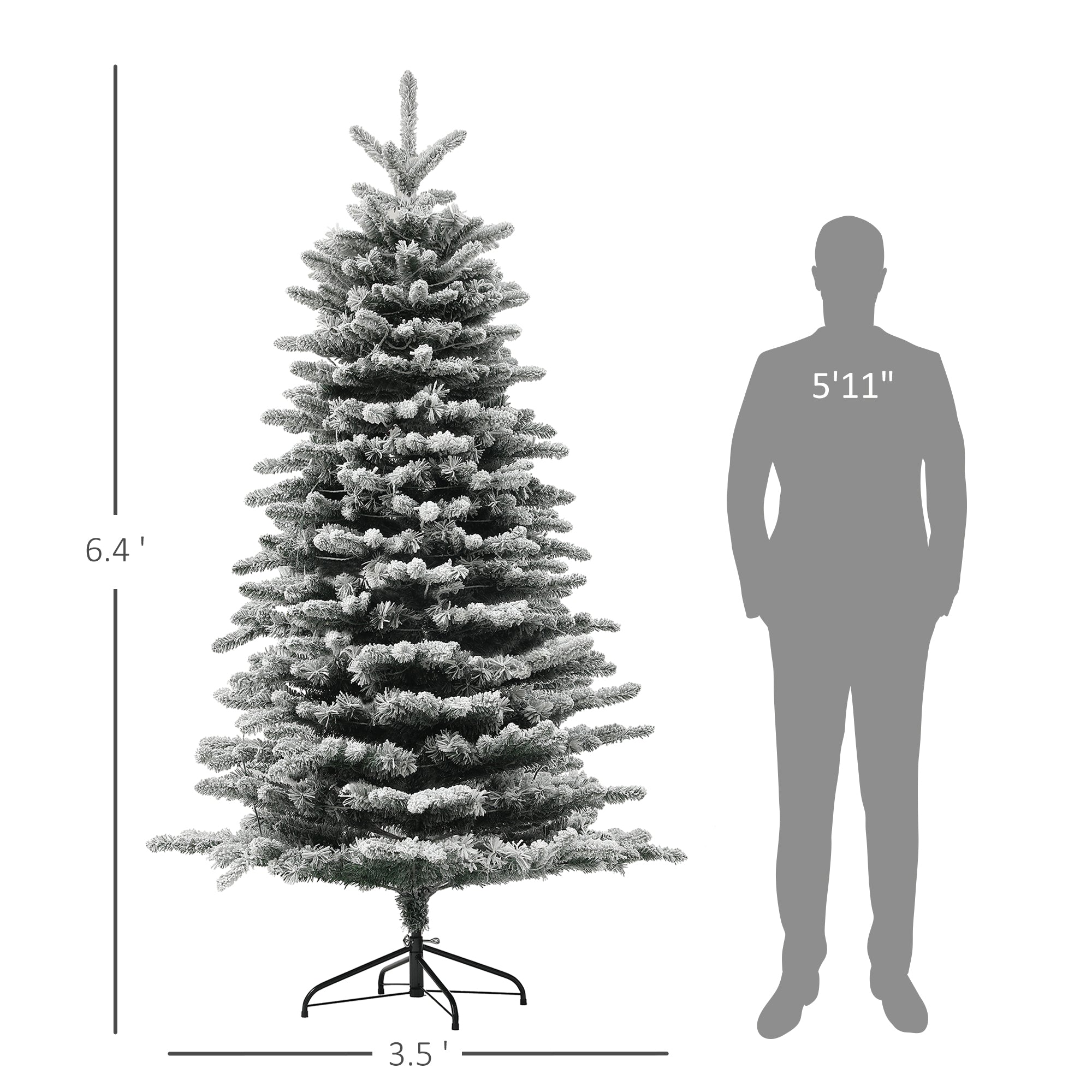 HOMCOM 6.5 ft Pre-Lit Mountain Pine Artificial Christmas Tree