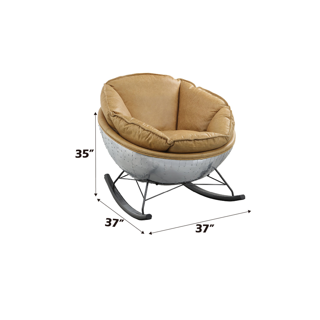 Pippin Morocco Top Grain Leather Rocking Chair