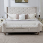 65.75" Wide Modern Upholstered Storage Bench