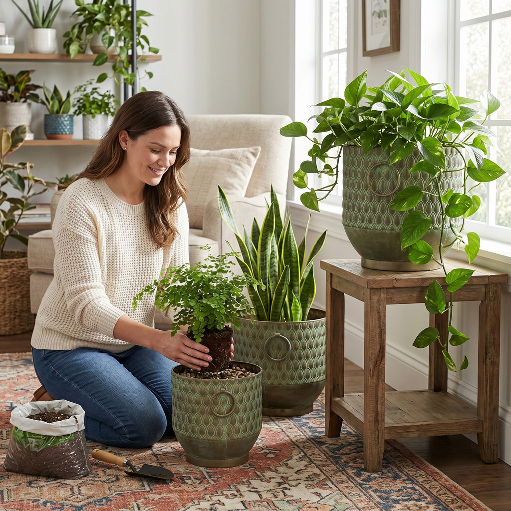 S/3 Textured Garden Pots & Planters