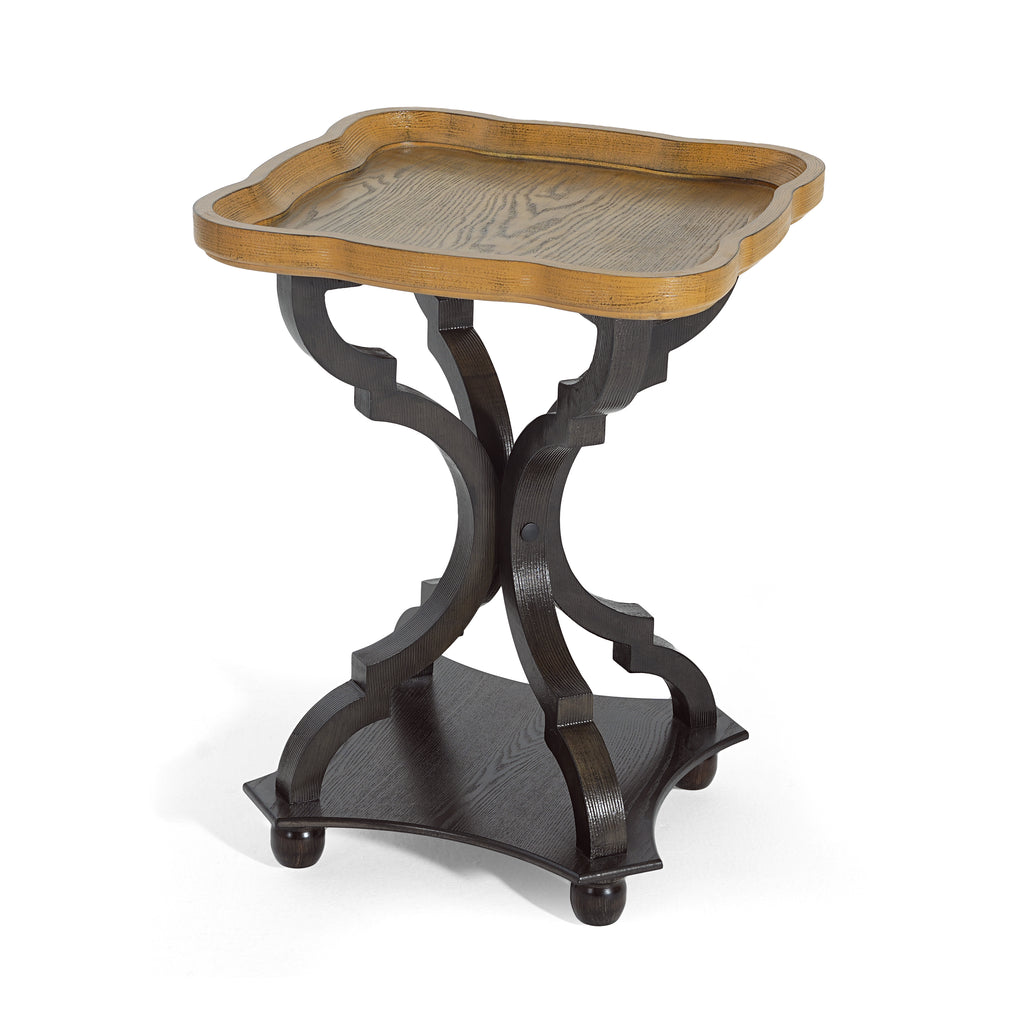 Natural and Black End Table