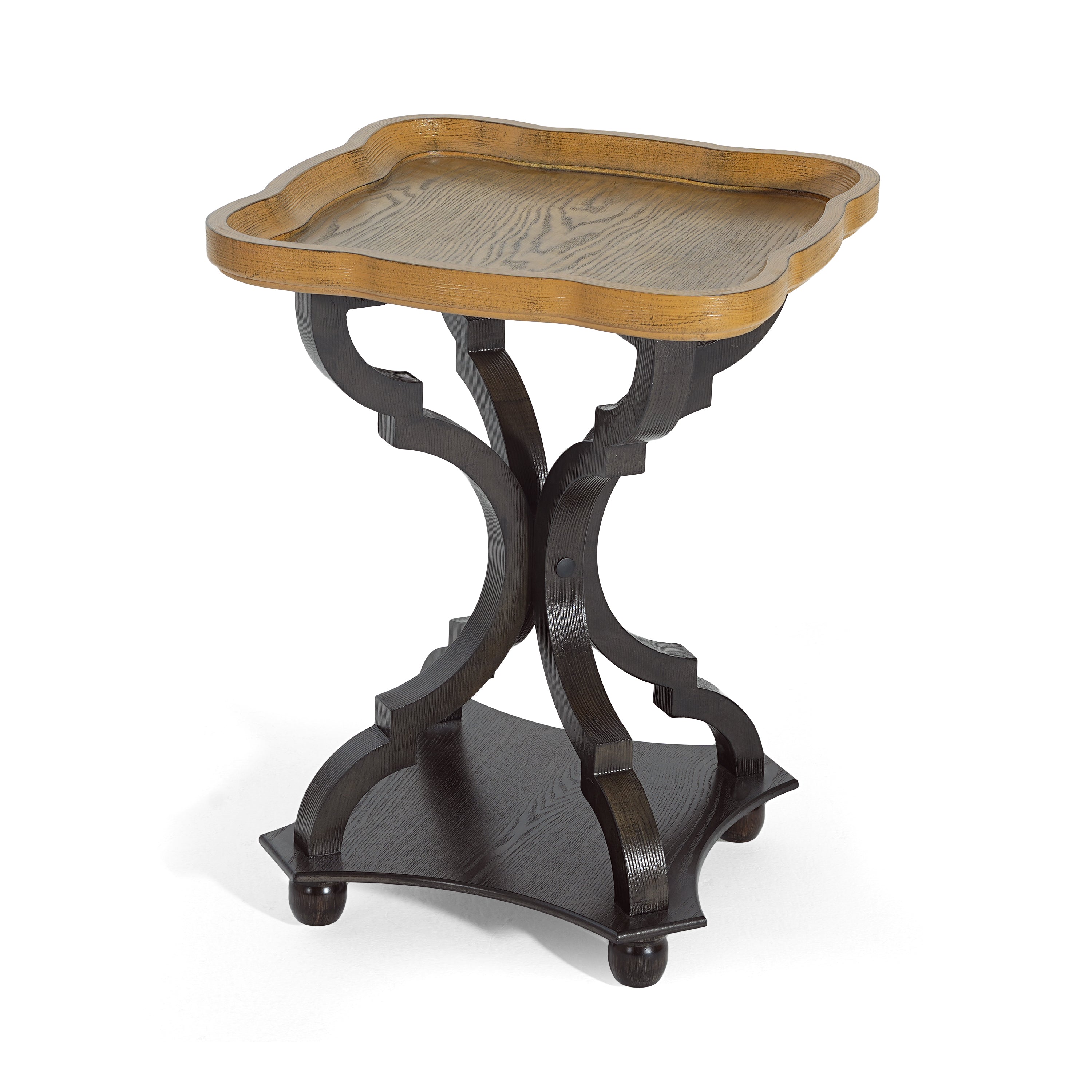 Natural and Black End Table