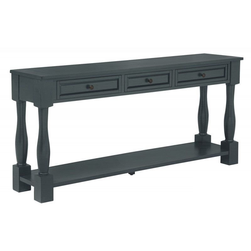 63" Long Console Table with Drawers and Shelf