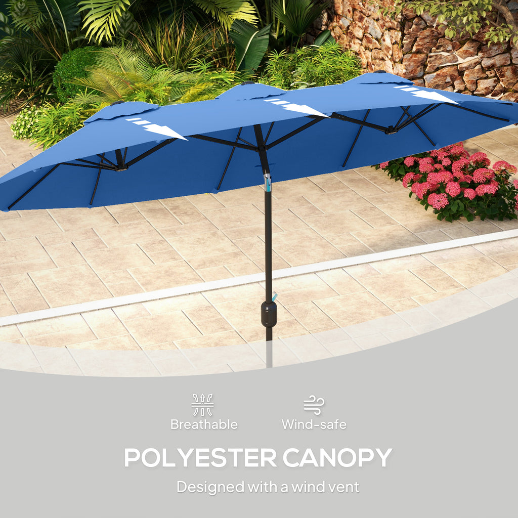 Outsunny 9.5' Double-Sided Patio Umbrella