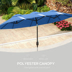Outsunny 9.5' Double-Sided Patio Umbrella