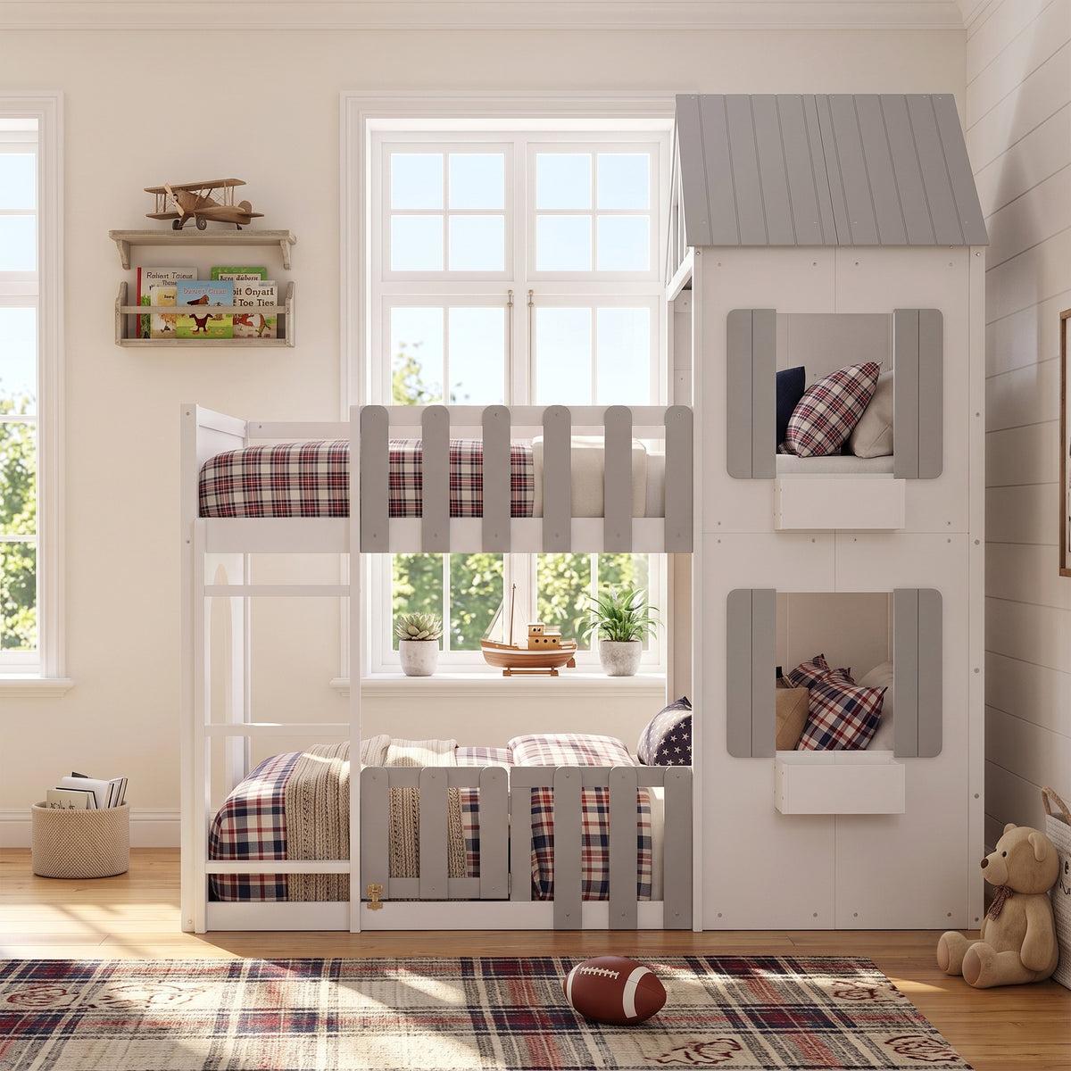 Twin Over Twin House Bunk Bed