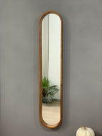Decorative Rubber Frame Mirror with Elongated Oval Frame