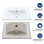 24" x 18" Bathroom Ceramic Console Sink