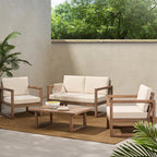 4-Piece Acacia Wood Patio Furniture Set, Outdoor Furniture