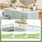 36" Green Bathroom Vanity with Ceramic Sink