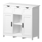 Wooden Floor Cabinet with Drawers and Shelves