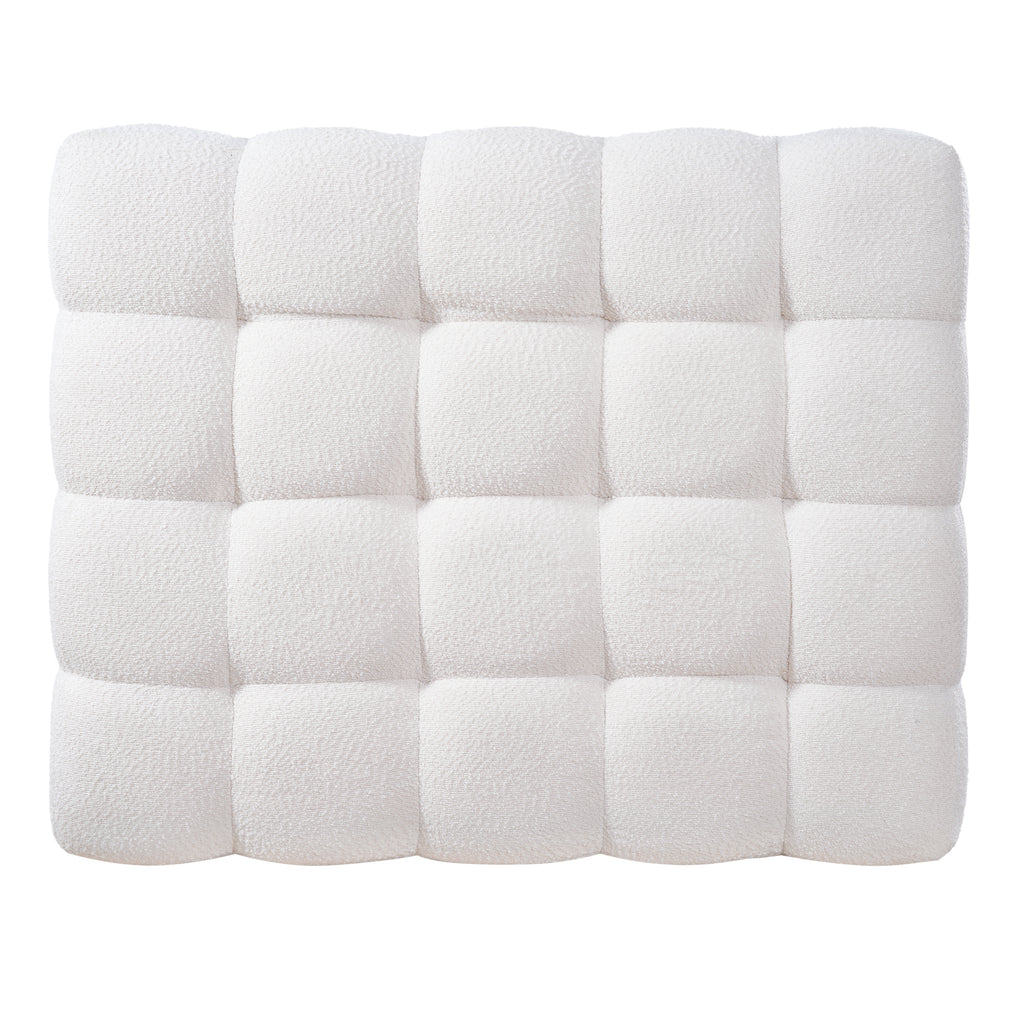 White Boucle Multipurpose Ottoman