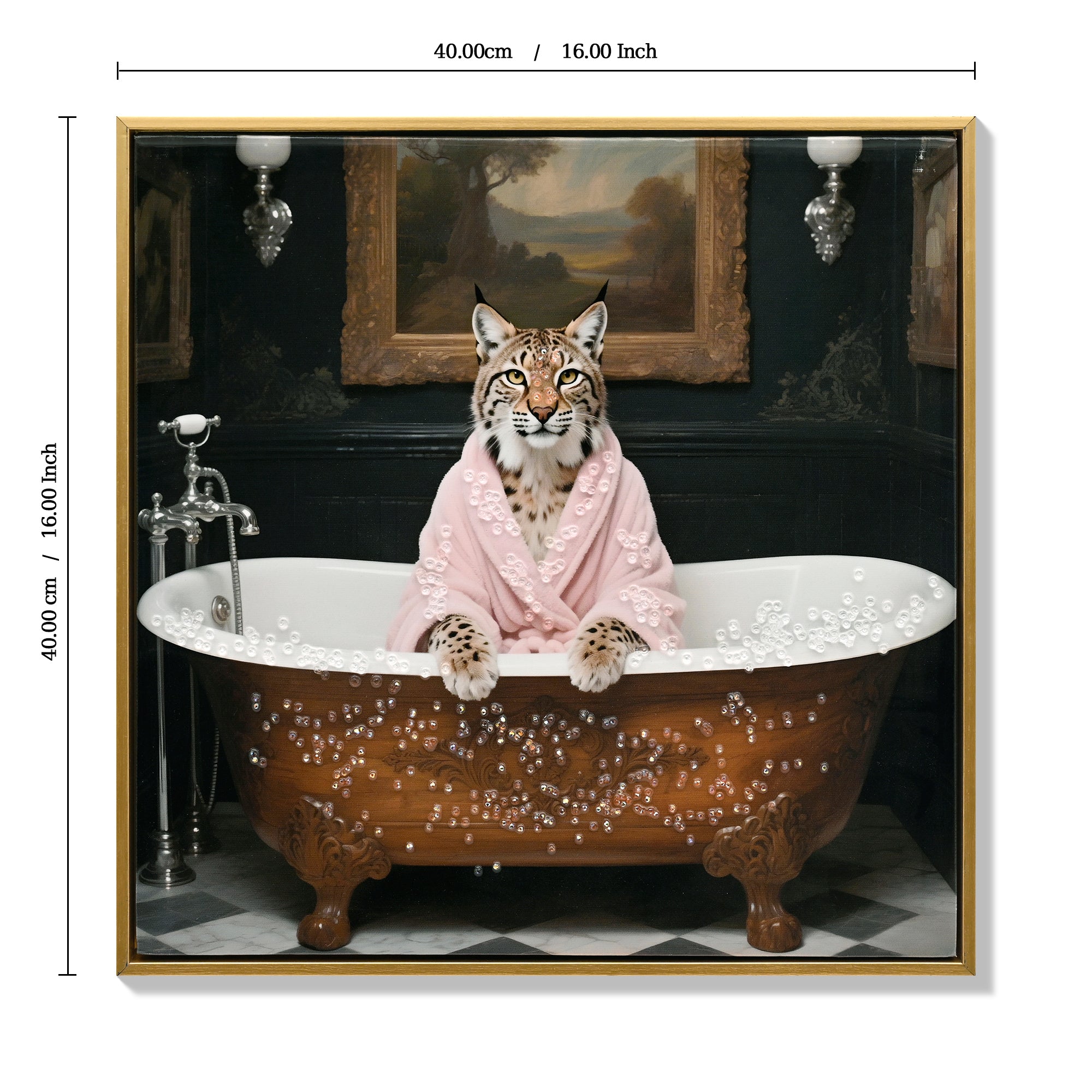 Tiger in Bathtub Wall Art Print Poster