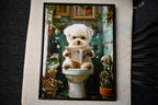 Framed Bathroom Decor - Cute Puppy Wall Art
