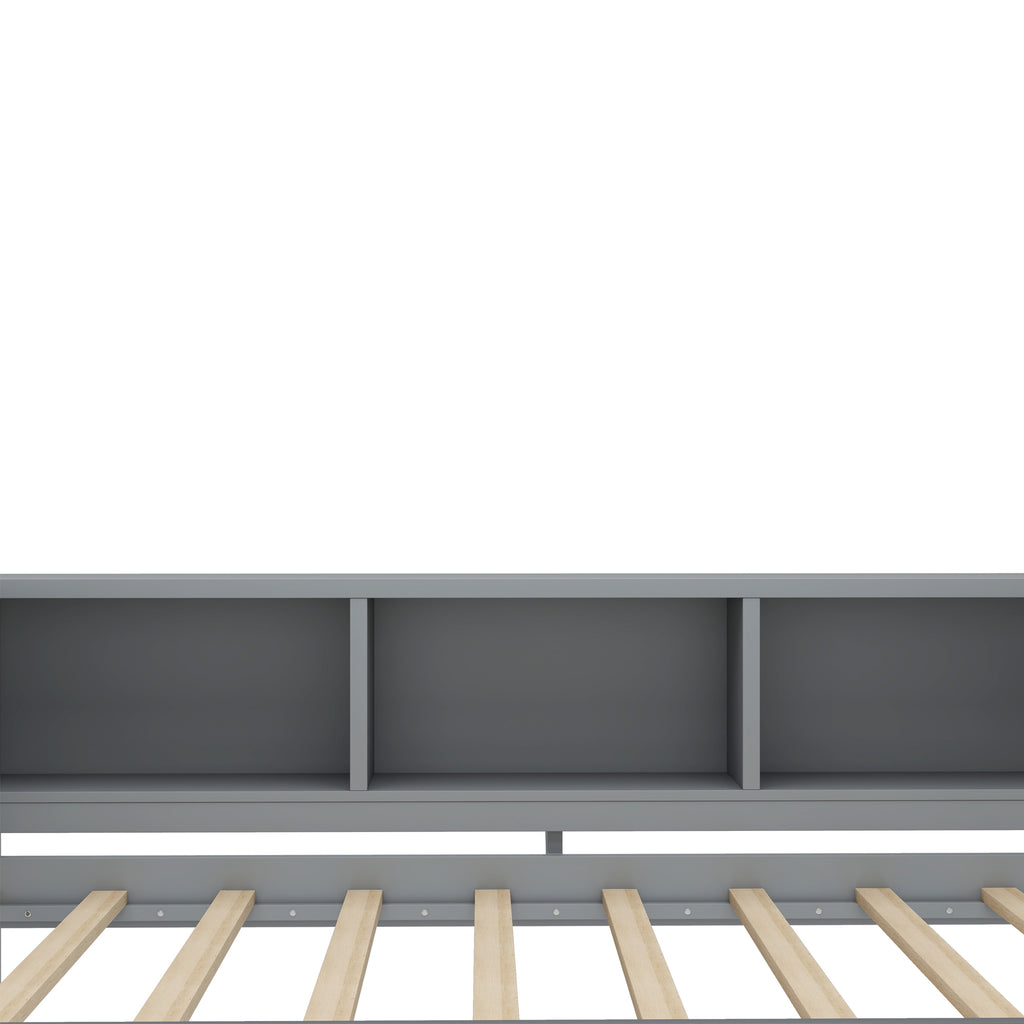 Twin Size Daybed with Trundle, Wood Frame and Storage