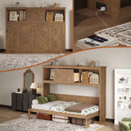 Twin Size Murphy Bed with Charging Station and Drawer