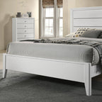 White Eastern King Size Bed Panel Headboard Wave Texture