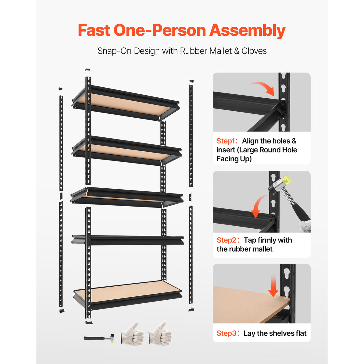 5-Tier Adjustable Heavy Duty Storage Shelves