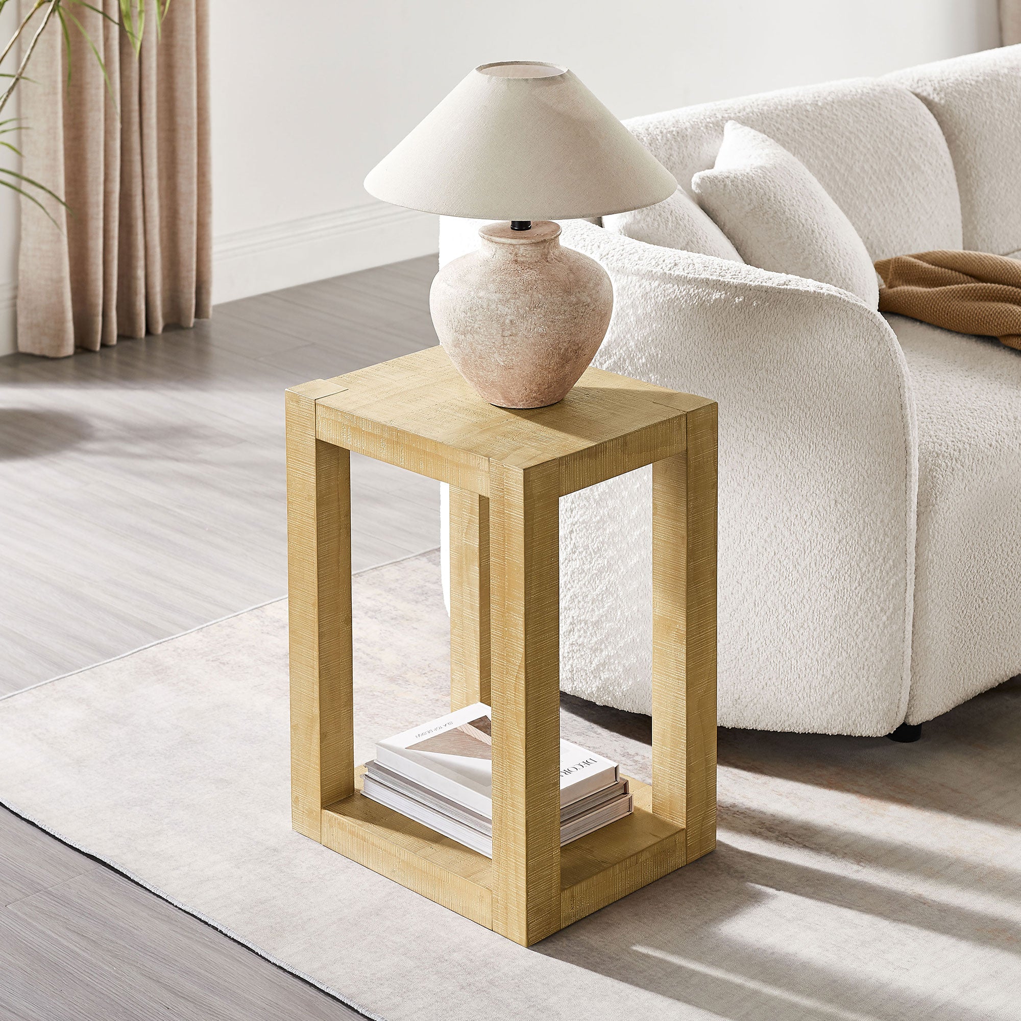 2-Piece Modern 2 Tier Rectangle Coffee Table Set
