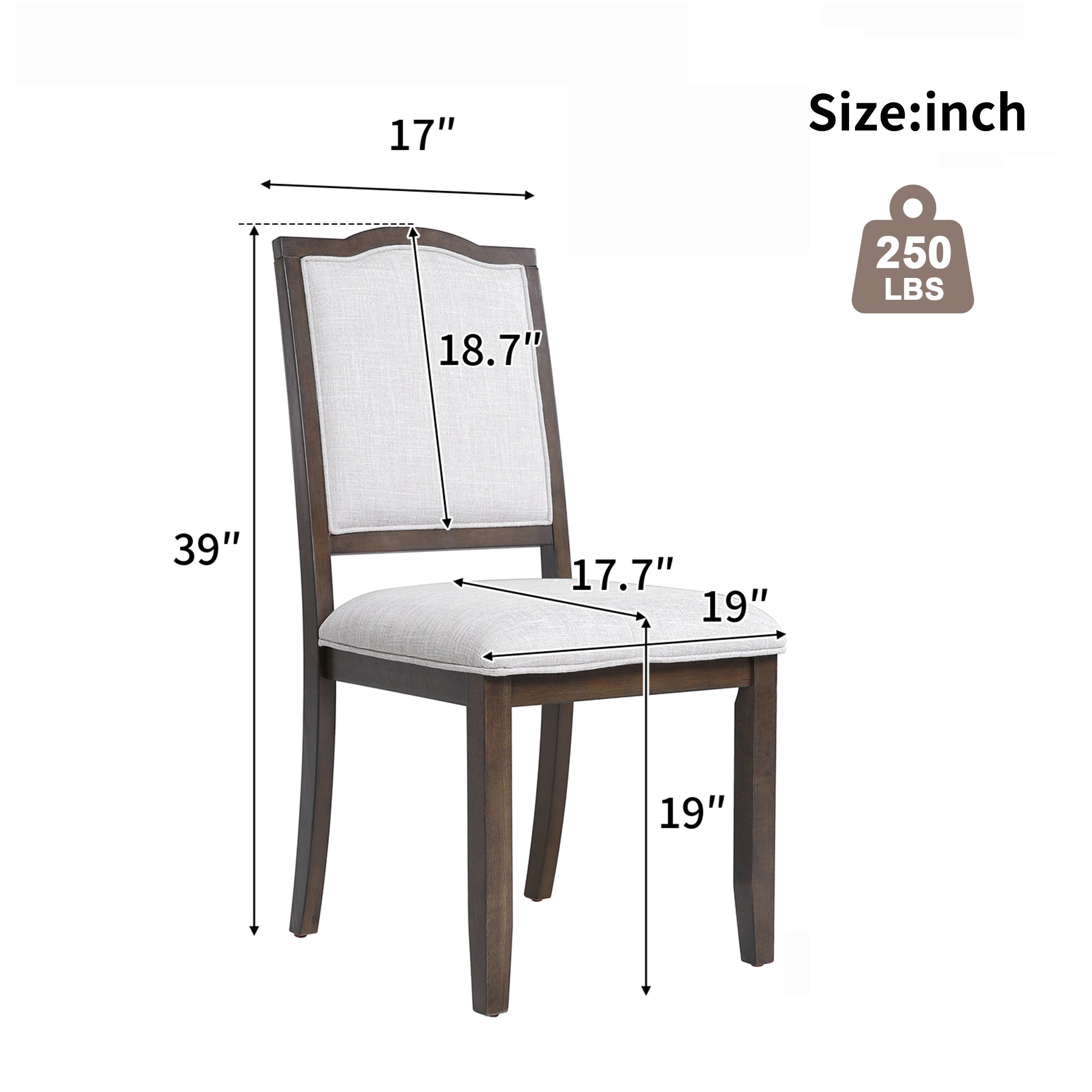 Farmhouse Dining Chairs Set of 4, Upholstered High Back