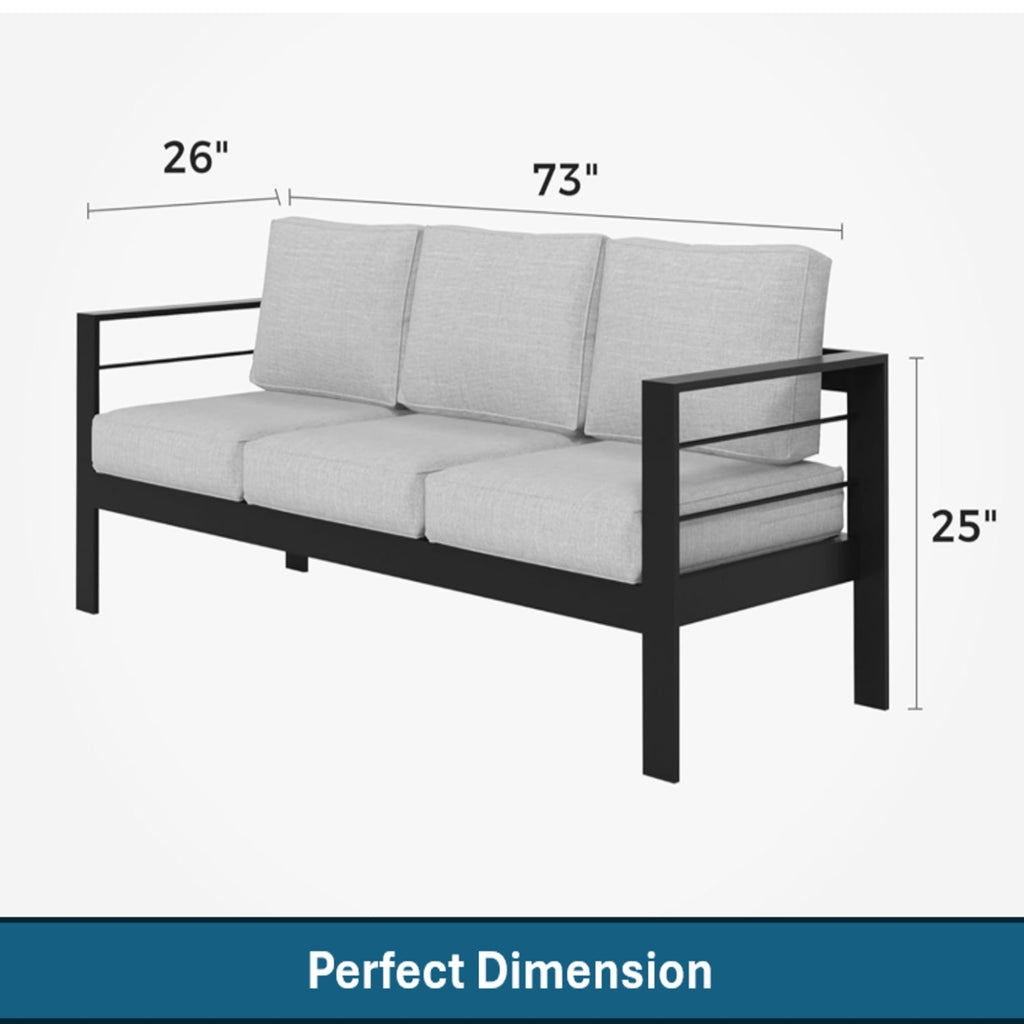 73" All-Weather Aluminum Patio Sofa